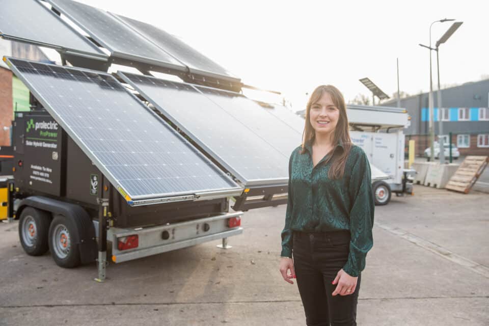 Rachel Preen in Prolectric yard with ProPower
