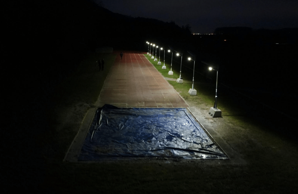 ProTemps lighting up North Somerset Athletic track at night