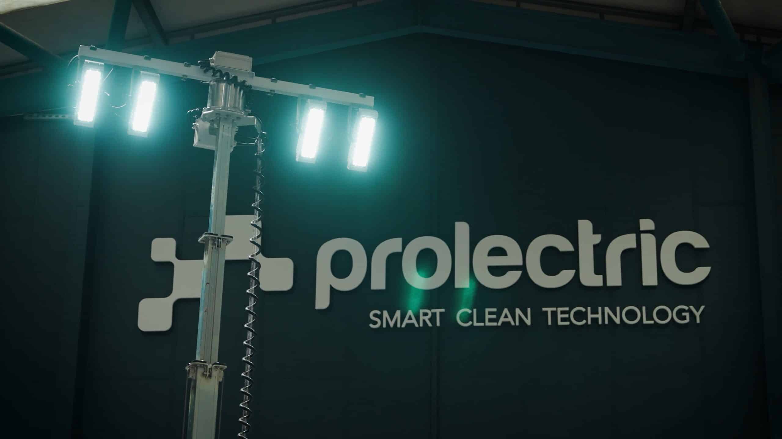 Prolight next to Prolectric Logo in factory
